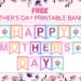 Mothers Day Banner Printable PDF Hung up on a wall
