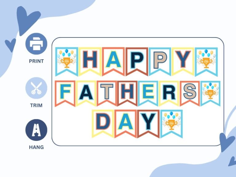 Father's Day Printable Banner - The Peculiar Green Rose
