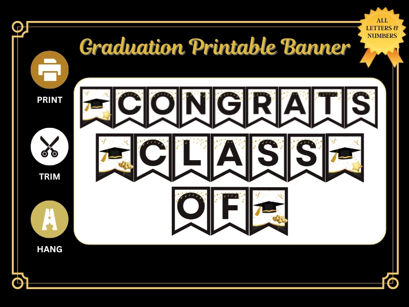 Printable Graduation Banner Instructions