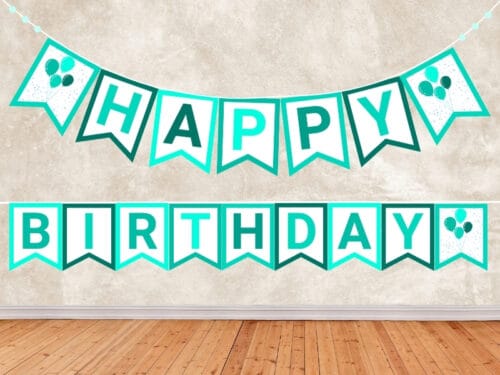 Printable Happy Birthday Banner PDF - The Peculiar Green Rose