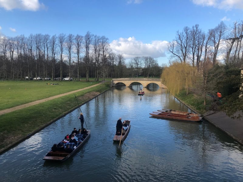 punting in cambridge on vacation