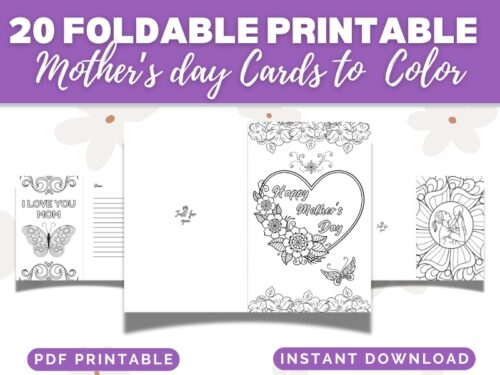 20 Free Foldable Printable Mother's Day Cards to Color PDF - The ...