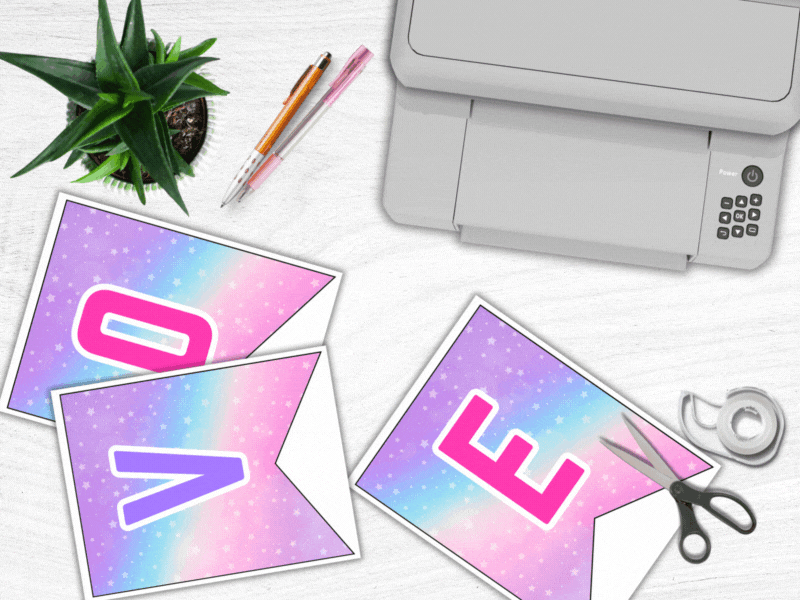 Printable Alphabet Banner being printed