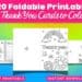 Featured image of 20 Foldable Printable Thank You Cards to Color. With a cute designs and colors.