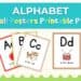 Alphabet wall posters printable PDF with colorful letters and illustrations for kids